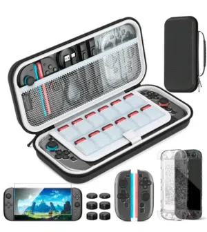 حقيبة وحزمة ملحقات متكاملة (HeysTop Switch 2 Accessories Set) لحماية وتنظيم جهاز الألعاب