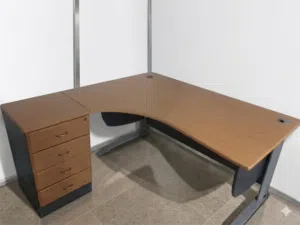 L-Shaped Office Desk (Light Brown) – Lightly Used