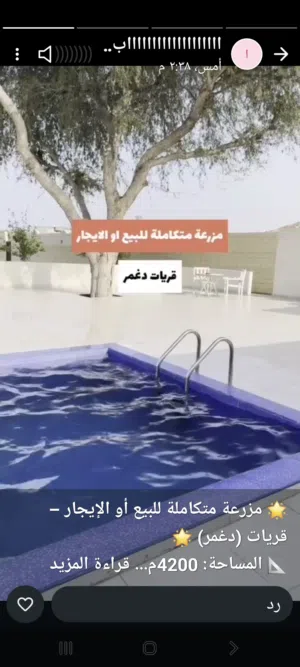 استراحه ومزرعه للبيع