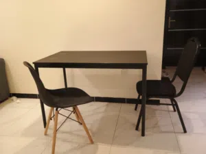 IKEA Sandberg Table Black with two chairs