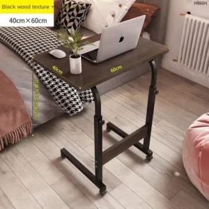 طاولة كمبيوتر من الخشب والحديد القوي 60×40 باللون البني الراقي