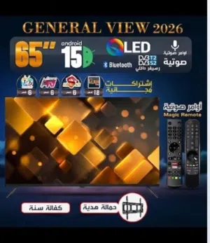شاشه جينرال فيو 65 انش دقة 2160p UHD (4K) • تقنية QLED رسيفر داخلي 2 ريموت 4 باقات