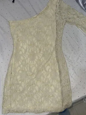 Brand New American Lace (Dantel) One-Shoulder Dress - Size Small