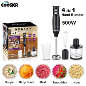 Sokany Hand Blender 4-in-1 Combo (Chopper, Whisk, Beaker) - 500W