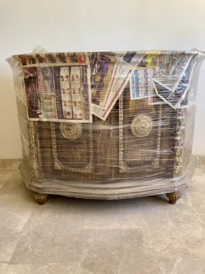 خزانة مغسلة كلاسيك خشب صولد مزخرف جديد