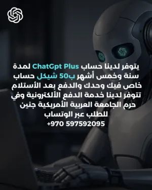 حساب شات جي بي تي سنة ونص ب50 شيكل