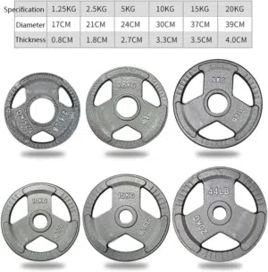 اقراص اوزان كروم غير قابل للصدى يباع بالكيلو وممكن اضافة بار او التمرين بدون بار متوفر جميع الاوزان