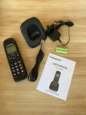 هاتف لاسلكي للمنزل والعمل بتصميم جدا ذكي وعصري بأزرار كبيرة وخلفية مضيئه فقط بسعر العرضض