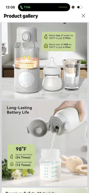 Portable milk warmer or liquids
