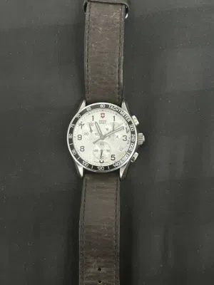 Victorinox Swiss Army Chrono Classic Watch Men 41mm Silver Dial Steel New Batt