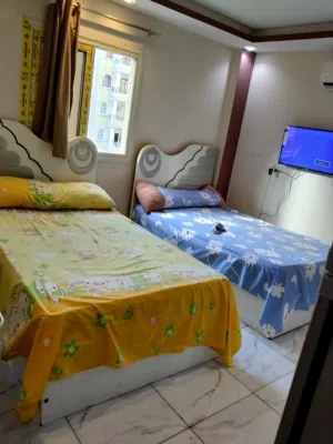 استديو مفروش للايجار 6 اكتوبر الحي الثاني مجاوره 2 خطوات للموقف والحصري والجامعه
