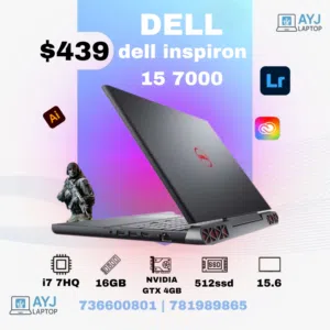 لابتوب Dell INSPIRON 15 7000 بمعالج i7 7HQ و كرت شاشه NVIDIA GTX 4GB