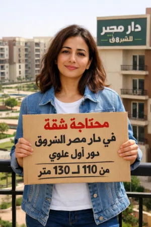انا محتاجه شقه ضروري جدا فى دار مصر الشروق دور اولي علوي مساحة من 110 ل 130