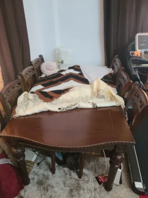 طاولة سفرة خشب اصلي  6مقاعد
