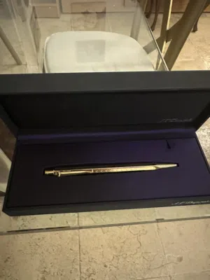 Authentic S.T. Dupont Gold Ballpoint Pen – With Original Box