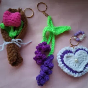 Cute crochet Keychains for bags, pouchs