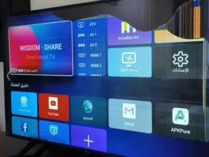 شاشه 55 بوصه للبيع بس الفوق محترقه  كون انت بمحافظه البصره