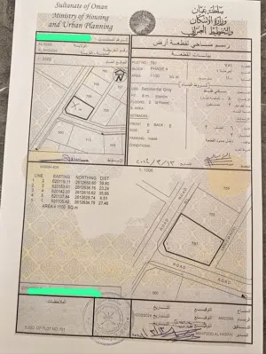 للبيع ارض سكنية ممتازة منطقة راقية في السيب الخوض السابعة كونر، رقم القطعة (781) .
