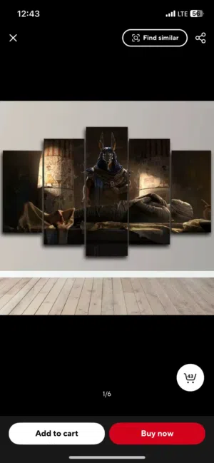 Anubis Egypt God Afterlife Mummification 5 Piece Canvas