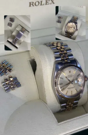 ROLEX DATE JUST 36mm STELL&GOLD FULL LINKS REF:1601