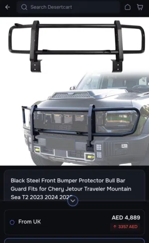 Jetour T2 front bull bar for Sale