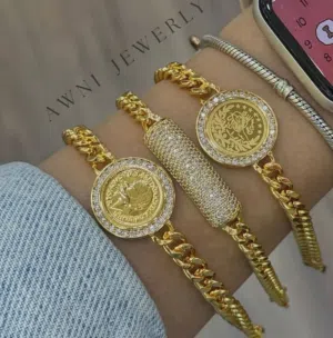 عرض لا يُفوّت! أساور ذهب إيطالي فخمة  تألقي بإطلالة راقية مع أسورة ذهب إيطالي أنيق بتصميم عصر