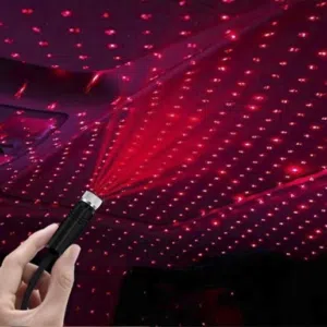 وصلة اضاءه ليزر نقاط حمراء او  بنفسجيه على مدخل usb داخل السياره او المنزل مرنه بالتحكم بتوجيه الاضا