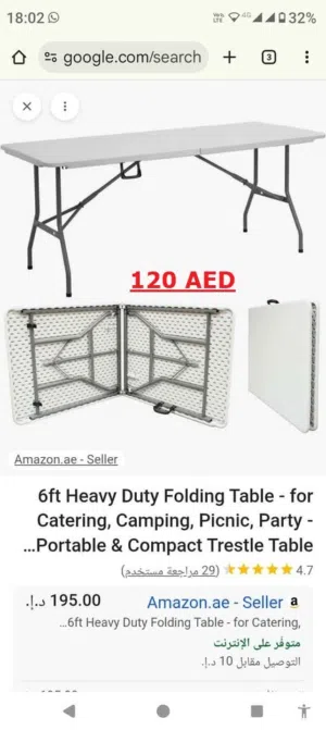 Folding table 180x75cm