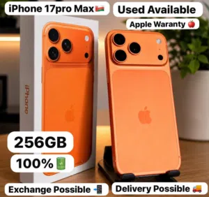 iPhone 17Promax256Gb Orange Arabic version GCC verified Less use 100% battery