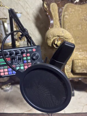 � مايك Lensgo KD96 + كرت صوت Live Sound Card احترافي  عدة بث وتسجيل كاملة بسعر مجنون