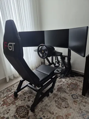 Thrustmaster steering wheel racing set triple monitor
