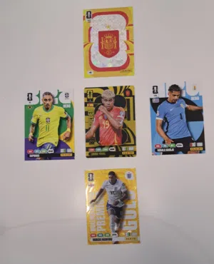 بطاقات كرة بانيني – إسبانيا والبرازيل ونجوم عالميون    Panini Cards – Spain Brazil & Global Stars