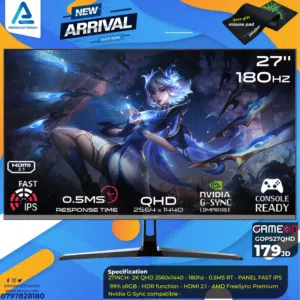 شاشة جيم اون Monitor GameOn 27inch 2K 180Hz بافضل الاسعار