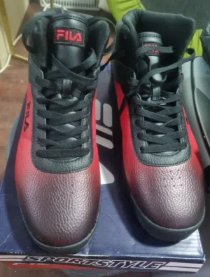 Original New FILA Red and Black high top shoes with box. size 44.5