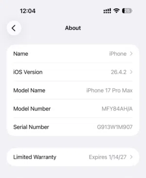 I phone 17 pro max
