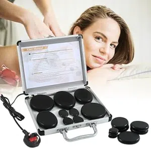 جهاز تسخين أحجار المساج الساخنة مع 16 حجر بازلت Spa Hot Stone Heating Box