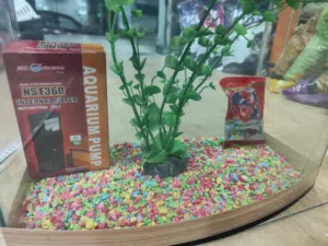 حوض سمك مجهز بالكامل الطول 40 سم العمق 20 سم ارتفاع 31 سم