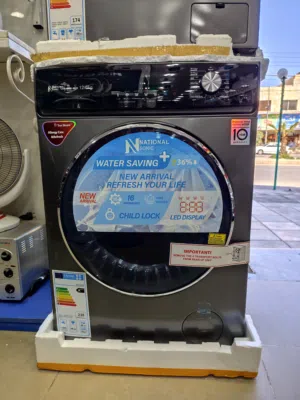 عرض نااار على غساله مع حماصه ناشونال 12 كيلو غسيل 6 كيلو تحميص
