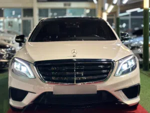 Mercedes S63 AMG V8 5.5L BITURBO 2014 white red and black interior