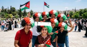 باروكه شعر  و نظارات و طواقي  علم الاردن  للاحتفال الوطني  بواريك لون علم الاردن  طاقيه نظاره