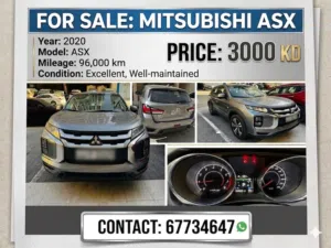 2020 Mitsubishi ASX SUV for Sale - Grey, Gasoline, Used, Excellent Condition