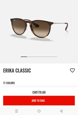 Ray-Ban Erika (إيريكا)، وهي موديل يتميز بتصميم كلاسيكي يجمع بين الأناقة والراحة.   .................