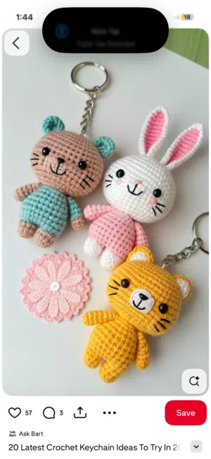 Handmade crochet keychain