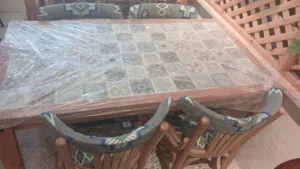 طاولات سيراميك وكراسي منجد تفصيل على الطلب