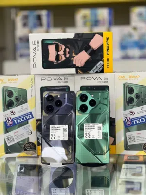 مشغل اخو الجديد pova 6 pro 5G رام 24 جيجا 256 مكفول بالشركة أغراضة والكرتونه الأصلية متوفر توصيل