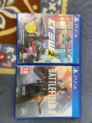 ألعاب بلايستيشن 4 نظيفة جداً (+The crew 2  Battlefield 1)