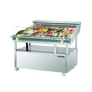 Open Type Fish Display Chiller Stainless Steel Body  -  براد سمك و مأكولات البحرية