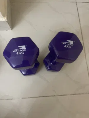 Pair of 4kg vinyl hex dumbbells -sky land very good quality