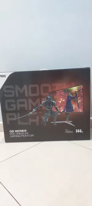 للبيع شاشة جيمنج AOC 24G2 (تردد 144Hz) - الشاشة (البانل) سليمة 100% لقطع الغيار
