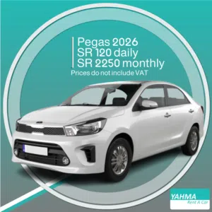 Kia Pegas 2026 for rent in Jeddah - Free delivery for monthly rental